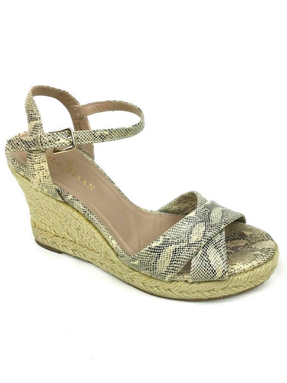 Cole Haan Snakeskin Espadrille Wedge